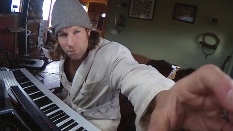 laid back piano vibes in a fluffy robe (forgive the mess)