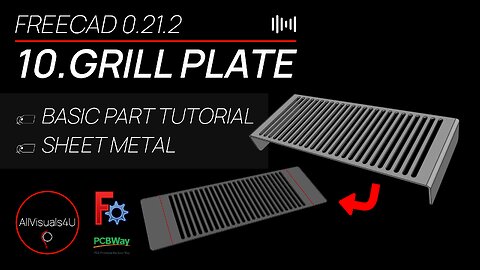 🍕 FOLDED Grill Plate - FreeCAD Sheet Metal Tutorial - FreeCAD Workbenches | #Shorts
