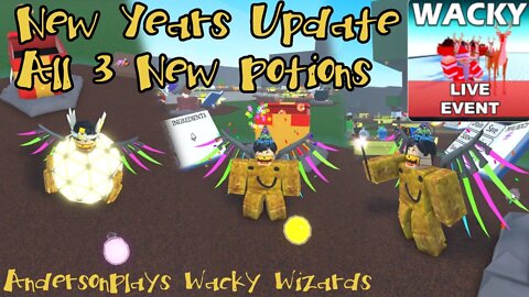 AndersonPlays Roblox Wacky Wizards ✨NEW YEARS ✨ Update - New Years Ball Ingredient Potions