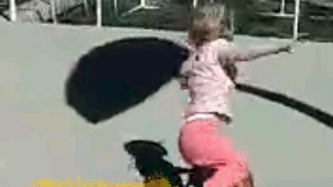 Little girl tries to play basketball like a big kid - Regrets it!!