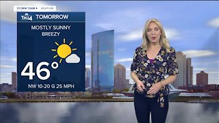 Sunshine with highs in the mid 40s on Tuesday