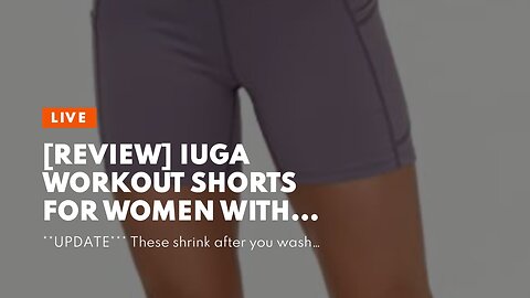 IUGA Women's Workout Shorts Black Side Pockets High Waisted