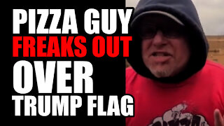 Pizza Guy FREAKS OUT over Trump Flag