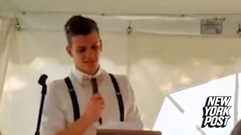 Bride's brother delivers hilarious wedding speech roasting his sister