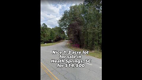 1.3 acres in South Carolina for $14,500