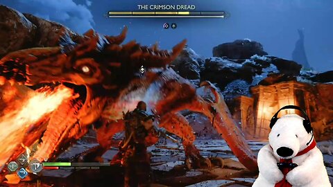 Salty Bear Fights the Crimson Dread Dragon and Ghost Buster Traps Some Worms in God of War Ragnarök