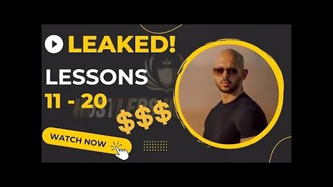 Hustlers University Lessons | Second video | Andrew Tate |