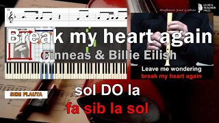 Break my heart again Finneas Notas Flauta Cifra Guitarra Piano Educação Musical José Galvão SVG