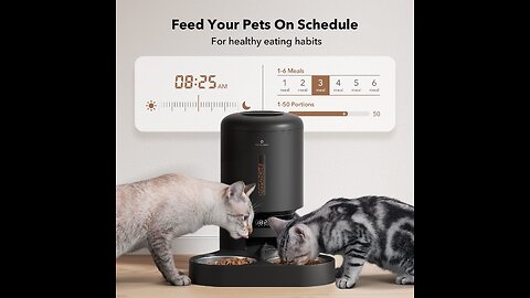 Garfeur Automatic Cat Feeders, Pet Food Dispenser with Memory Function, 21Cups/5L Timed Cat Fee...