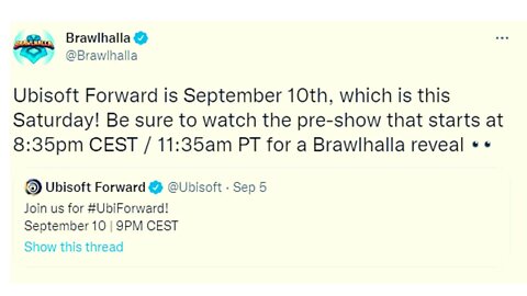 Brawlhalla Big Reveal UBISOFT FOWARD PRE SHOW