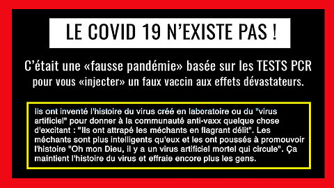 Le virus du COVID-19 était un leurre ! Fausse pandémie pour vraies injections... (Hd 720) Voir descriptif