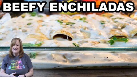 BEEFY ENCHILADAS Recipe Salsa Verde STYLE | with SOUR CREAM SAUCE | How to Make Enchiladas Recipe