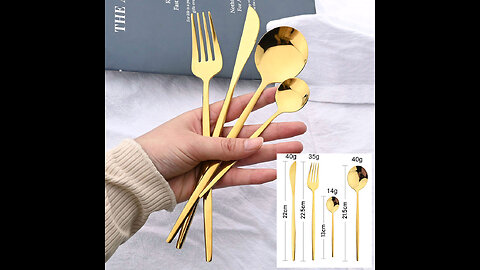 Brand new 2023 Black Handle Golden 24-piece Cutlery set | unboxing & review