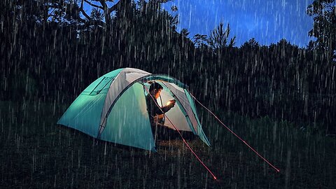 24 HOURS CAMPING ALONE IN HEAVY RAIN • CAUGHT IN THE MIDDLE OF HEAVY RAIN IN MY TENT