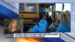 Cereal drive to help feed kids who miss meals during break