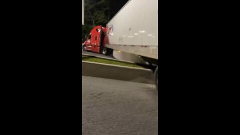 Truck Goes Wrong Way At Truckstop