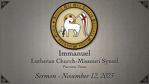 Sermon - November 12, 2023