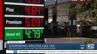 Governor Ducey won't consider suspending state tax on gasoline