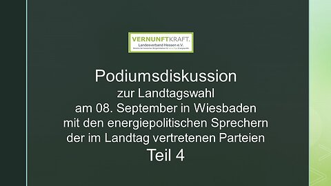 Podiumsdiskussion zur Landtagswahl Teil 4
