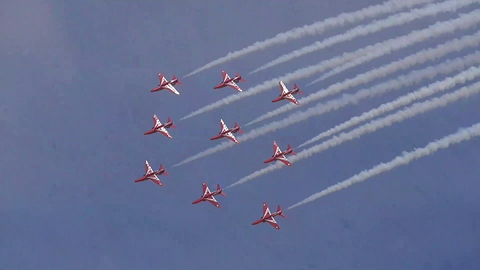Fantastic Red Arrows At Torbay Airshow