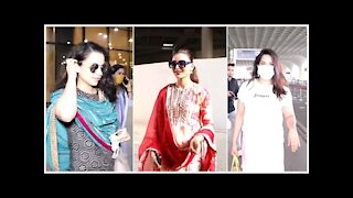 Kangana Ranaut, Richa Chaddha & Urvashi Rautela spotted at the Airport | SpotboyE