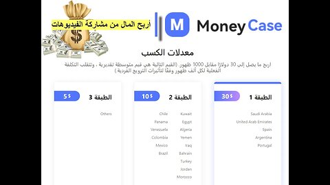 شرح كامل لموقع 2023 moneycase لربح من مشاركة الفيديوهات ربح يصل الي (30$) مع إثباتات الدفع في الوصف