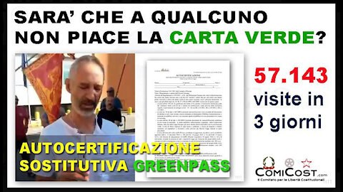 ComiCost – AUTOCERTIFICAZIONE SOSTITUTIVA GREENPASS