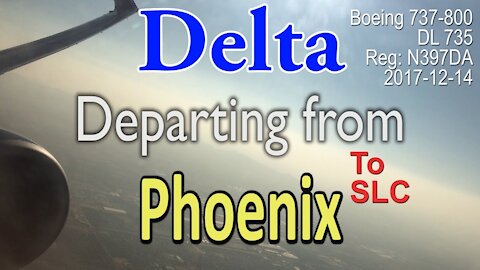 Delta flight leaving from Phoenix airport in Boeing 737-832 #DL735