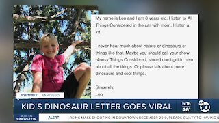 Boy's dinosaur email to NPR goes viral, leads to San Diego Natural History Museum