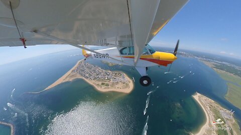 Flight to Plum Island in Piper Super Cub