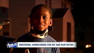 Boy hit by car returns home from hospital