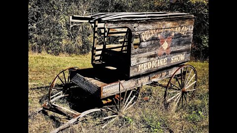 Truck Camping: a REAL 19th Century Medicine Wagon on a private ranch...SO COOL!