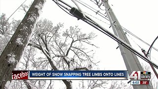 Crews continue work as thousands still without power Monday