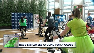 Blue Cross workers cycle for a cause