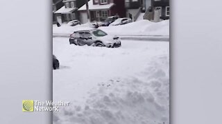 Neighbourhood starts to dig out after an overnight storm