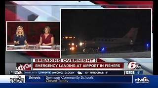 Small plane makes hard landing on runway at Fishers airport, no injuries reported