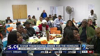 5-star dinner served for the homeless on Thanksgiving