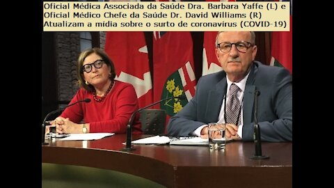 MICROFONE DE MÉDICOS CANADENSES ANTES DE COLETIVA DE IMPRENSA