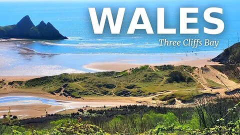 "Golden Sandy Beach Walk" At Three Cliffs Bay - Gower, WALES