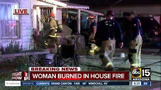 Elderly woman burned in Phoenix house fire