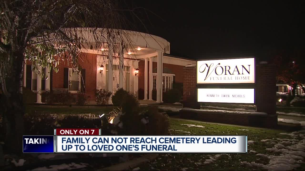 Family cannot reach cemetery leading up to loved one's funeral