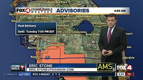 Forecast: Heat advisory in effect for Collier county today. Isolated PM storms could provide some relief to the heat