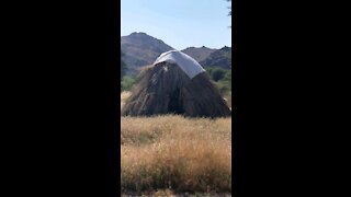 Hut in desert