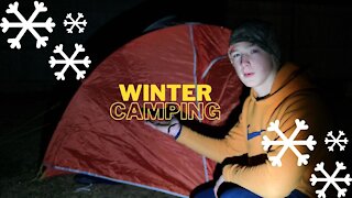 Backyard camping in below freezing weather!