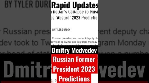 Russian Former President Medvedev BIZARRE 2023 Predictions #Shorts #medvedev