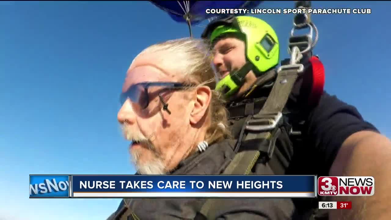 Nurse takes patient skydiving