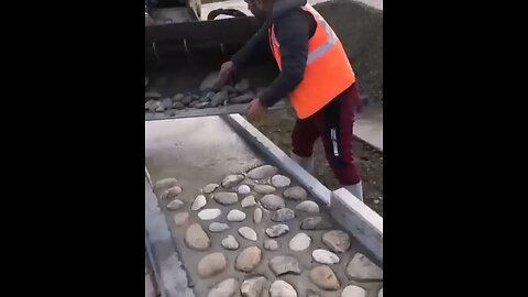 calçada de pedra de mão