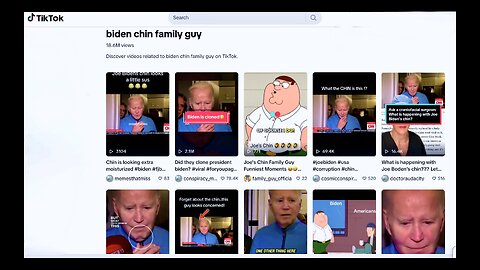 Biden Chin Family Guy TikTok Trend Exposes CIA Face Mask Proof Biden Wears Zionist Balls On His Chin