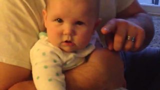 Adorable Baby Girl Falls Asleep When Her Dad Pets Her Cheek