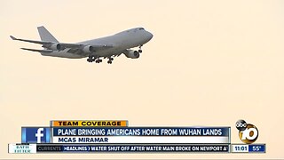 Plane evacuating Americans from Wuhan lands in Miramar